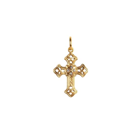 Virgins Saints & Angels Jewelry - VIRGINS SAINTS & ANGELS VSA Basilica Cross Charm in Gold
